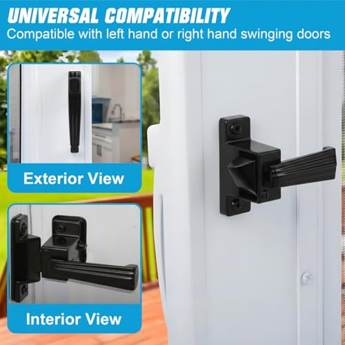 Screen Door Latch Replacement Kit for Storm Door(3,Black) - Image 4