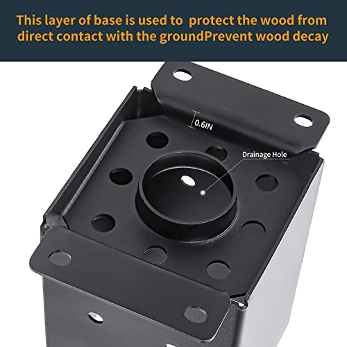 4 Pcs 4"× 4" Post Base (Inner Size 3.6"x3.6") Post Brackets - Image 4