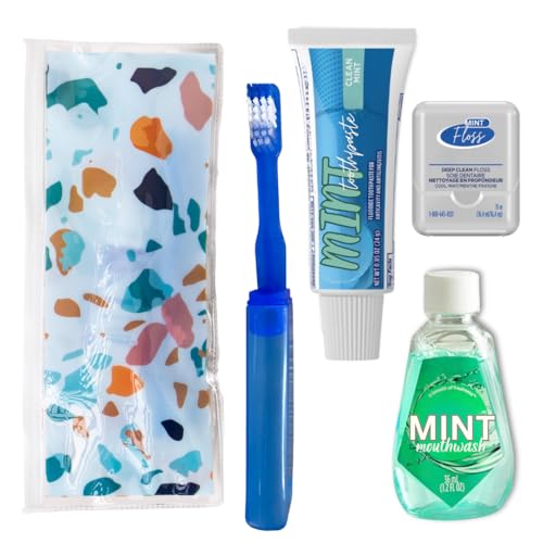 Dental Travel Kit with Toothbrush, Travel Sized Toothpaste - Image 2