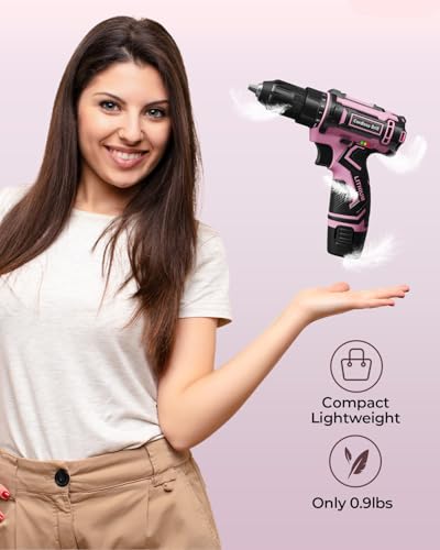 Pink Cordless Drill Set, Electric Power Drill for Women - Image 3