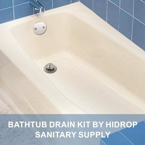 Brushed Nickel Lift and Turn Tub Drain Set,2-Hole Overflow - Image 4