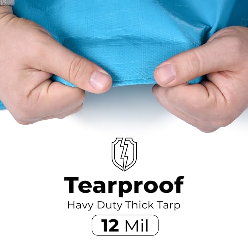 Tarps Heavy Duty Waterproof 20x40 ft, 12 mil Thick Tarp Cover - Image 6