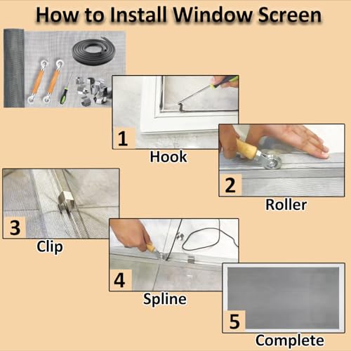 King&Charles Window Screen Replacement, 6in1 Window Screen - Image 4
