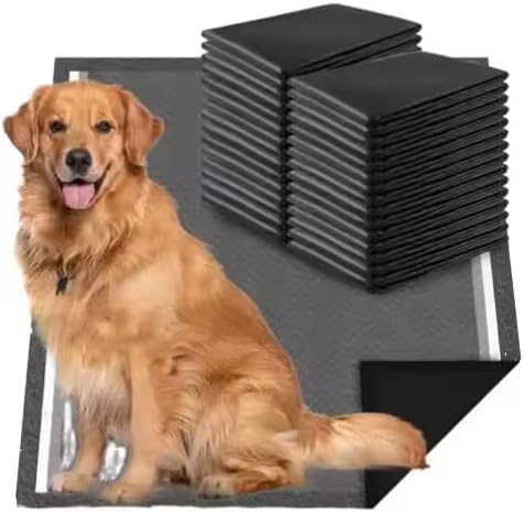 XL Puppy Training Pads – Black, 6-Layer Carbon, Quick-Absorbing, Leak-Proof, Odor Control – for Dogs