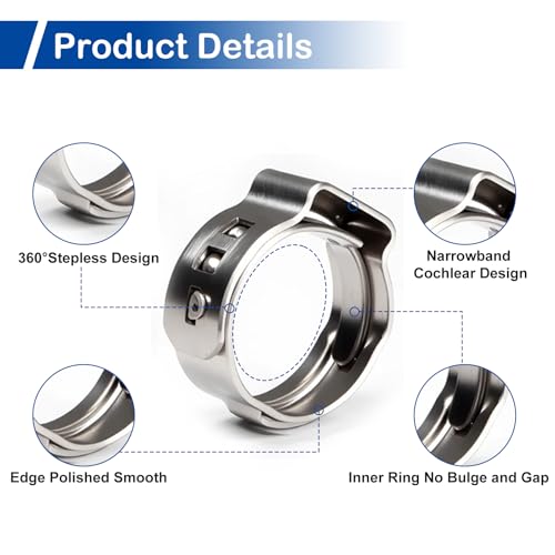 26Pcs Single Ear Hose Clamps 26.4mm-29.6mm for 1 inch PEX - Image 5