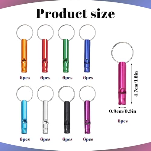 54 Pcs Emergency Whistle with Keychain, Aluminum Emergency - Image 3