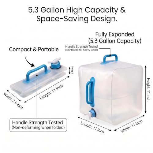 5.3 Gallon Collapsible Water Containers with Spigot, BPA Free - Image 3