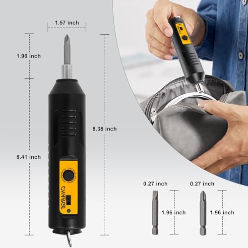 Cordless Screwdriver Rechargeable with 12 Bits & Storage Box - Image 3