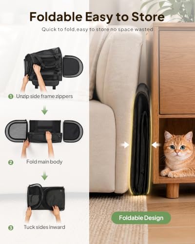 Soft Cat Carrier 17"x11"x11" Washable Pet Bag with Steel Frame - Image 6