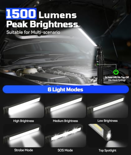 Magnetic Rechargeable LED Work Light/Flashlight for Mechanics - Image 5