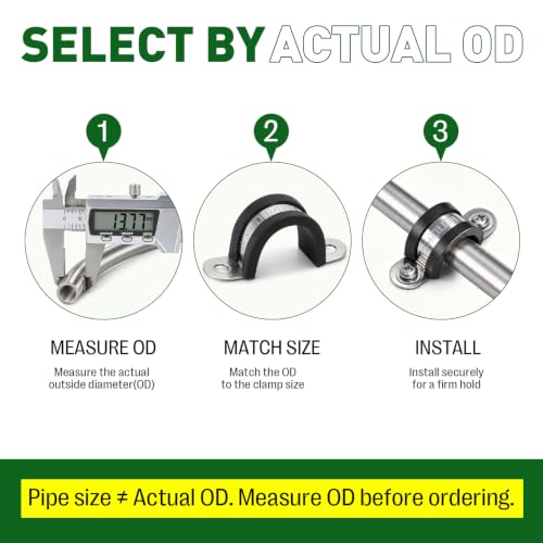 4 Inch Pipe Strap Fits 4.01"/101.9-102mm OD, Rubber U Bracket - Image 3