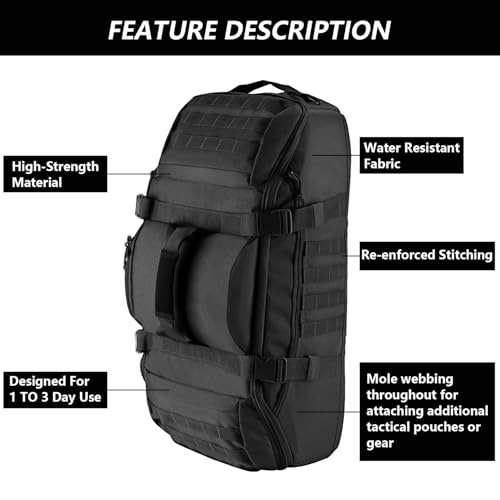 Hannibal Tactical 65L Large Duffle Bag, 3-in-1 Tactical | Home Repair - Image 5