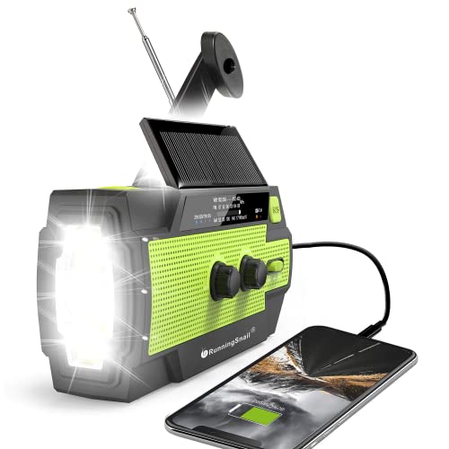 RunningSnail Emergency Crank Radio with 3-Mode Flashlight & - Image 2