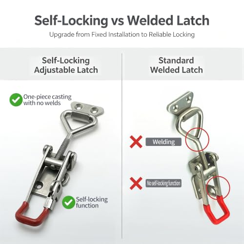 Stainless Steel Draw Latch, Self-Locking Adjustable Toggle Latch - Image 5