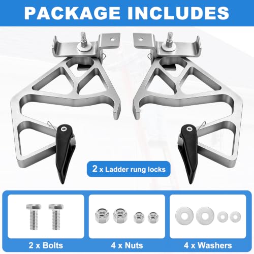 Aluminum Extension Ladder Locks for Werner 28-11 Rung Lock Kit - Image 4