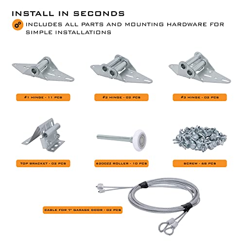 Garage Door Hinge Roller Bracket Hardware Tune Up Kit (7' - Image 3