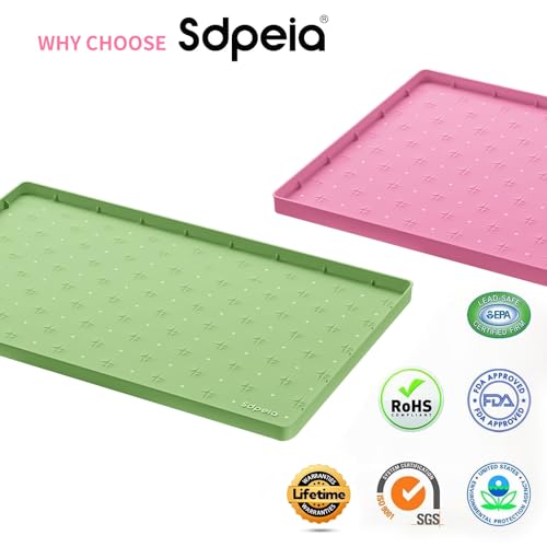 Sdpeia Under Sink Mat 22"×14" Waterproof Silicone Cabinet Liner & Sink Protector for Kitchen & Bathroom, Multi-Purpose Organizers Tray for Pets, Laundry, Cat Litter Mat