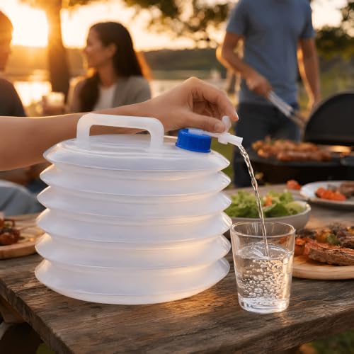 Collapsible Water Container, 5L Transparent PE Camping Canteen - Image 3