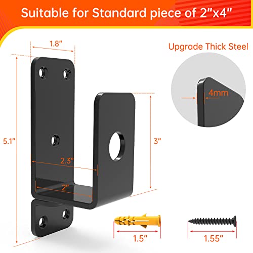 Thickened Door Barricade Bracket for 2X4 Lumber (4PCS) - Image 3