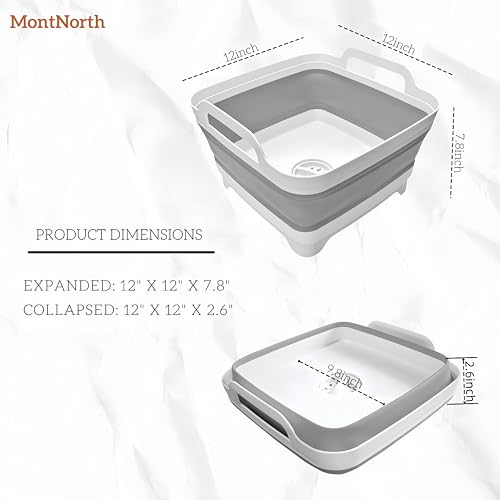 Collapsible Wash Basin 9L, Foldable Dish Tub with Drain Plug - Image 3