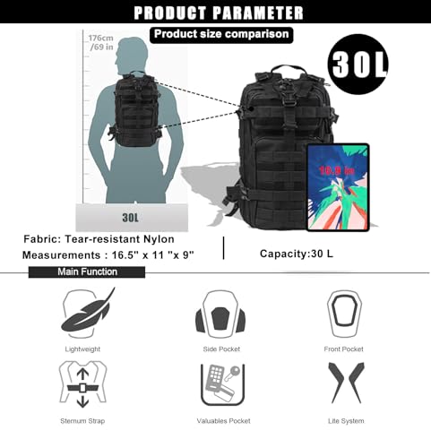 Miramrax Small Tactical Backpack Military Daypack - 30L - Image 4