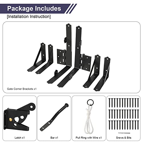 Anti Sag Fence Gate Kit, Gate Hardware Kit for Wood Fence - Image 3