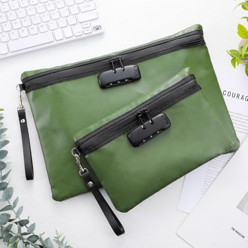Nezyo 2 Pcs Fireproof Document Bag with Lock, Waterproof Money - Image 3
