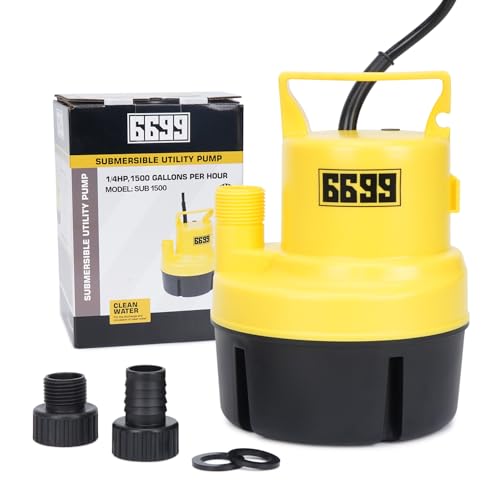 Submersible Sump Pump 1/4 HP 1500GPH Utility Pump | Travel Essentials - Image 2