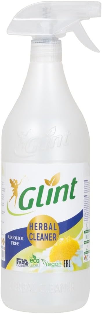 Glint Multi-Purpose Herbal Cleaner, Plant-Based, Eco-Friendly, Stain & Grease Remover, 1000 ml (33.8 fl oz), Safe for Home, Family & Pets, Alcohol-Free, Chemical-Free