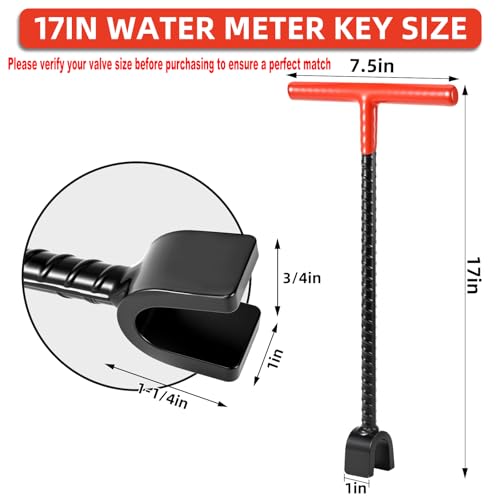 17in Professional Water Meter Key Shut off Tool with 4-Way - Image 3