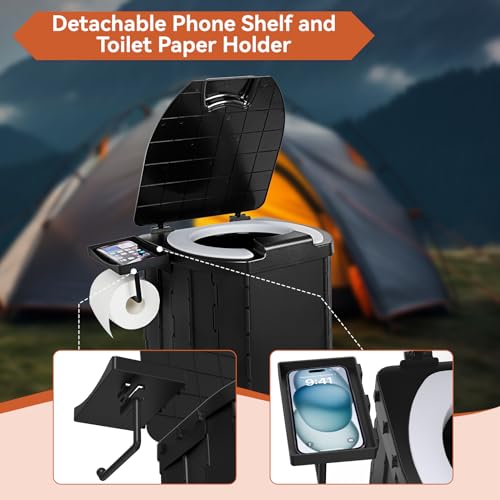 Portable Camping Toilet Upgraded Soft Camp Toilet Seat - Image 7