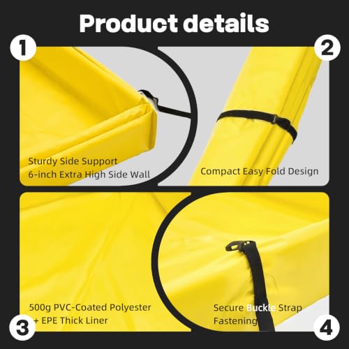 INNOVART 4’ X 4’ Folding Duck Pond, Yellow Portable Spill - Image 5