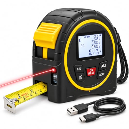 TEPU 3-in-1 Laser Tape Measure, 197FT Range - Image 2
