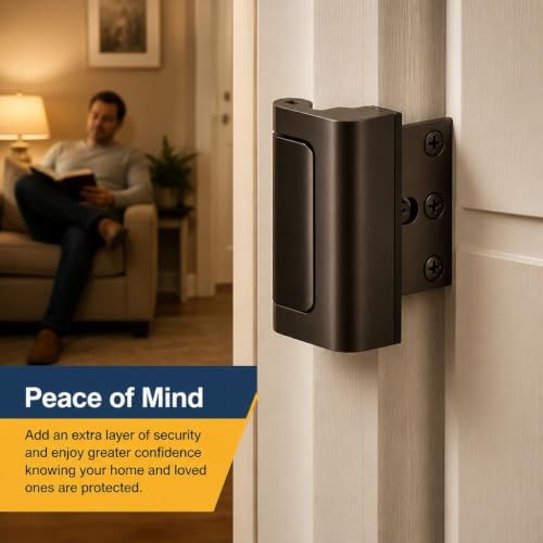 Prime-Line Door Reinforcement Lock, 3 in. Stop, Bronze (1 Set) - Image 4