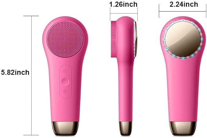 Rechargeable Electric Facial Cleansing Brush – Silicone Face Scrubber with Vibrating Technology for Deep Cleansing & Exfoliation, Waterproof, Gentle on Skin, Suitable for Men & Women (red)
