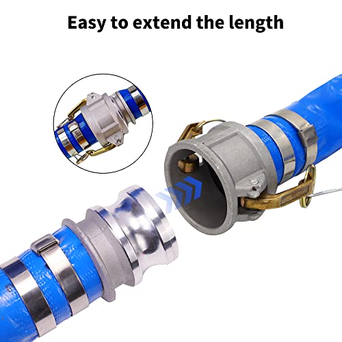 1-1/2" x 50ft PVC Lay Flat Discharge Hose With Aluminum Camlock C - Image 7