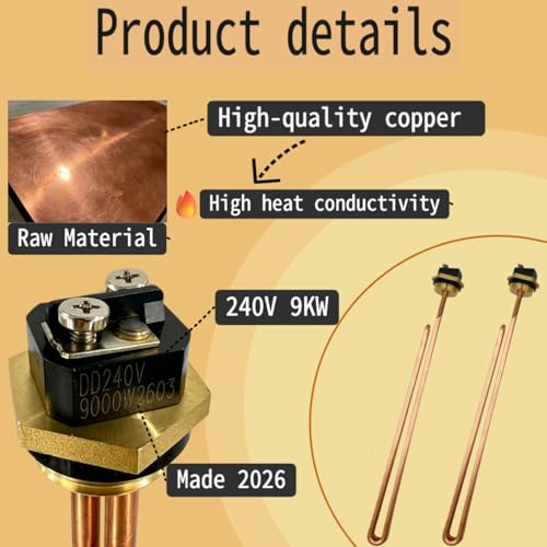 HE 90240 Copper Heating Element, 9KW 240V | Hand Tools - Image 3