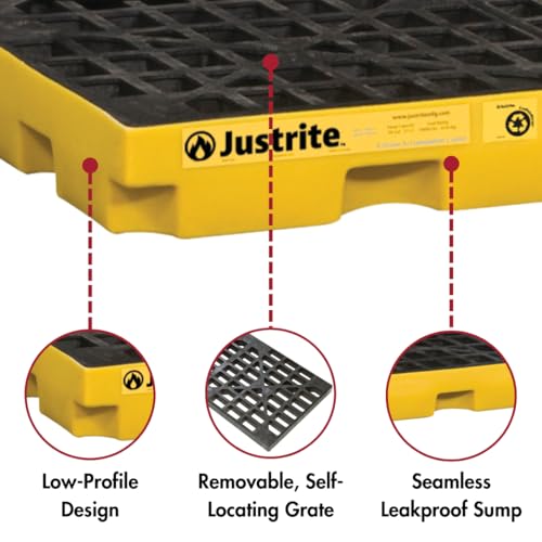 Justrite Low Profile 1 Drum Spill Containment Pallet Accumulation - Image 5