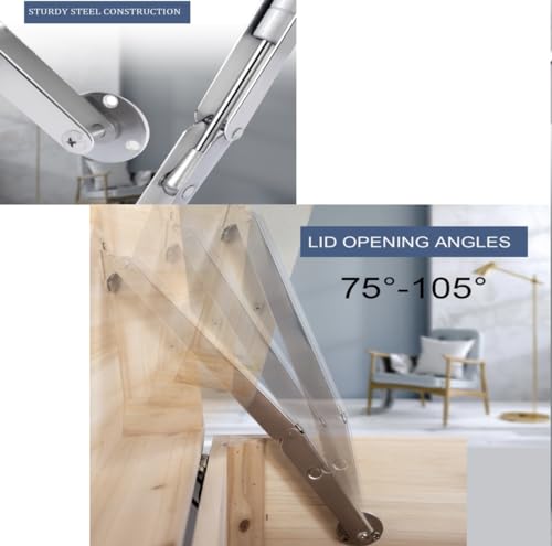250N Heavy Duty Soft Close Lid Support Hinge, Chest Hinges - Image 6