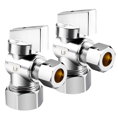 2 PCS 5/8" ODx3/8 Inch OD Compression Angle Stop Valve Shut Off - Image 2