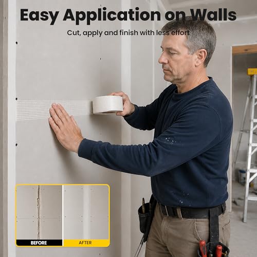 Drywall Tape 2 in x 180 Ft, Self-Adhesive Fiberglass Mesh Tape - Image 3