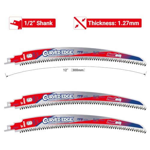 12-Inch Pruning Reciprocating Saw Blades, 6 TPI for Wood & - Image 3