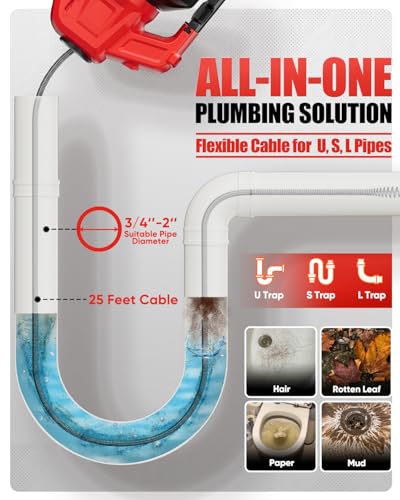 20V Cordless Electric Drain Snake - Image 5