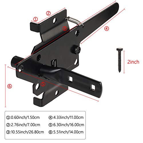 Post Mount Gate Latch for Wooden Fence, Self Locking Gate - Image 3