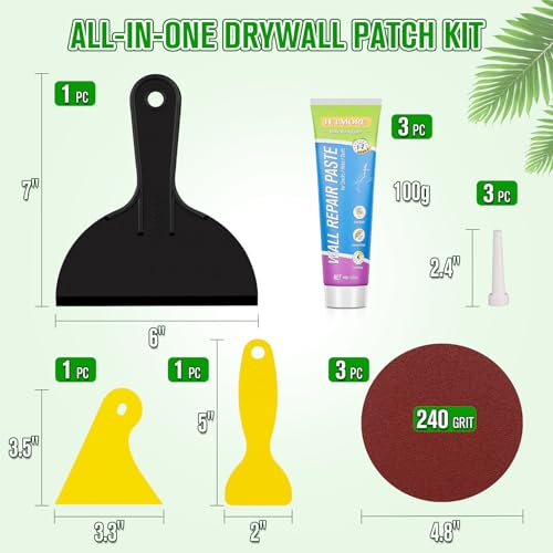 12 Pcs Drywall Repair Kit, 3 x 3.5 oz Wall Repair Paste | Home Repair - Image 3