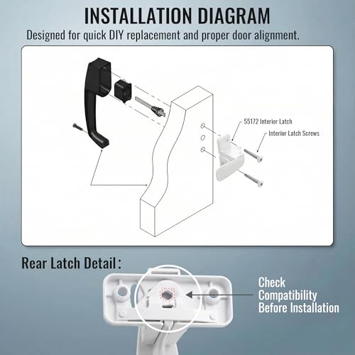 Screen Door Latch Replacement Kit, for Non-spring Loaded Strike - Image 5