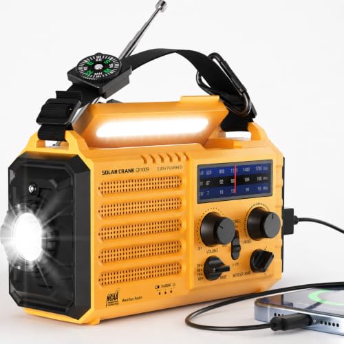 NOAA Weather Radio FM AM Shortwave, Emergency Radio 5000mAh Solar - Image 2