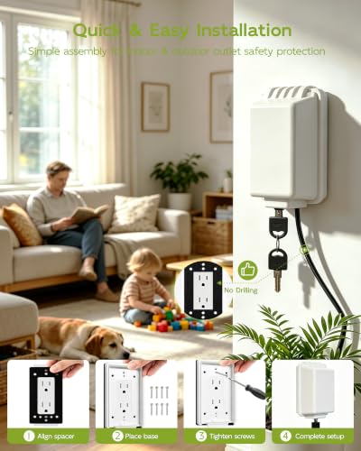 Lockable Waterproof Electrical Outlet Cover Box with Key, 1pc - Image 5