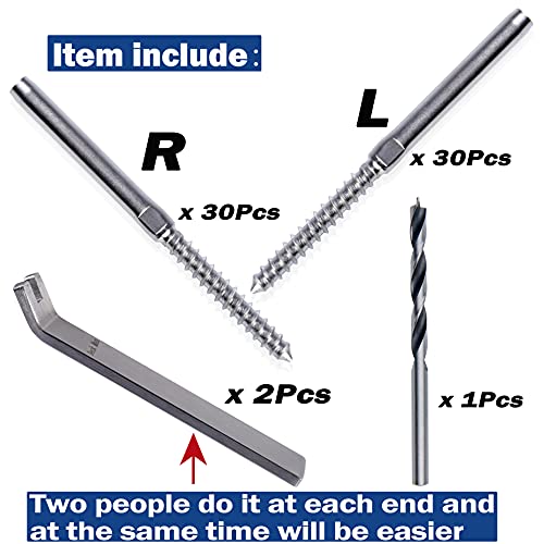 30Pairs Left&Right Handed Thread Lag Screws for 1/8" - Image 3