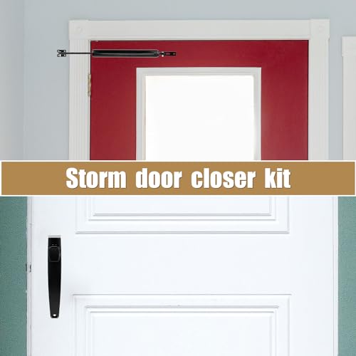 Storm Door Closer & Screen Door Handle, Black Heavy Duty Screen - Image 5
